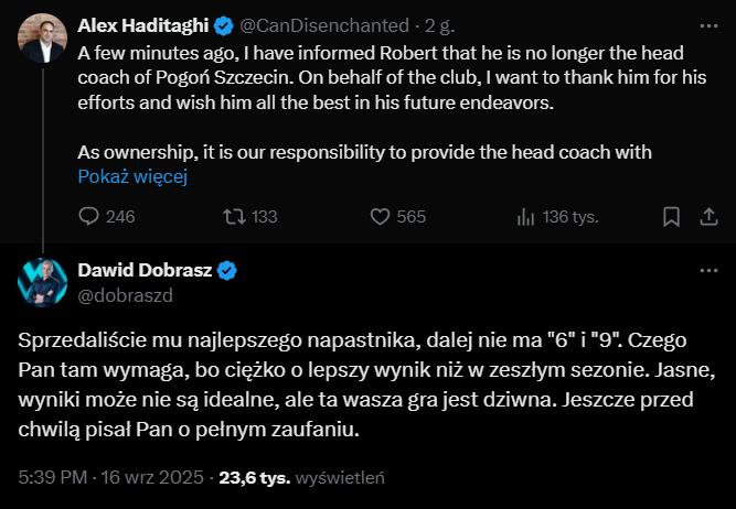 MOCNA ODPOWIEDŹ Dawida Dobrasza na wiadomość szefa Pogoni o ZWOLNIENIU trenera!